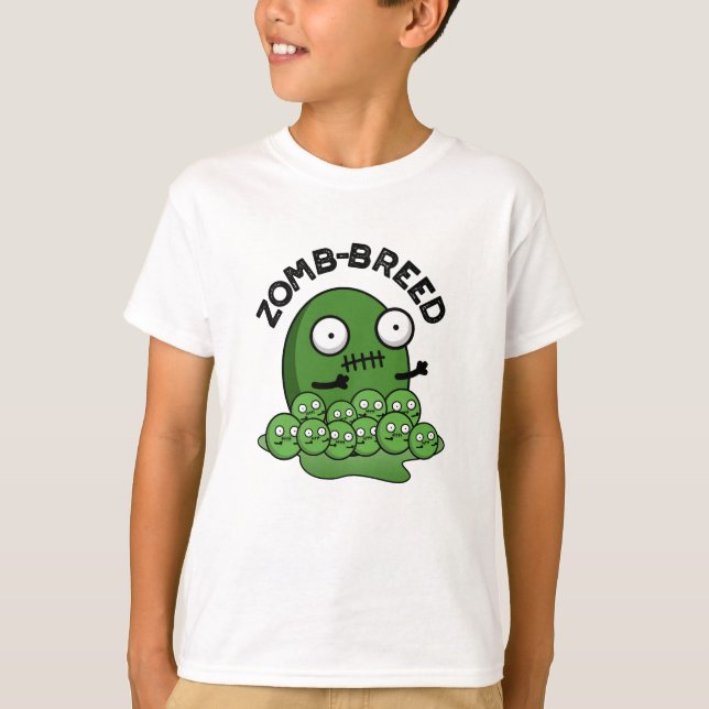 Zom breed Funny Halloween Zombie Breed Pun T-Shirt (Vorderseite)