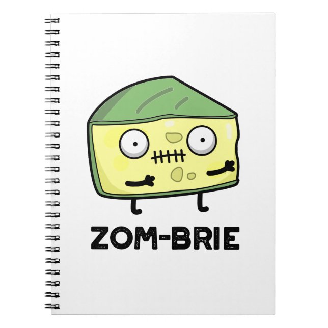 Zom-brie Funny Halloween Zombie Brie Cheese Pun Notizblock (Vorderseite)