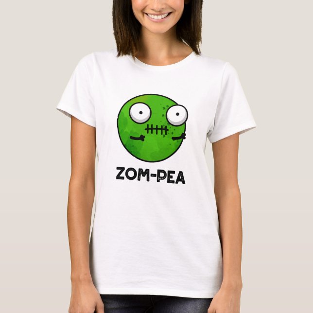 Zom-pea Funny Halloween Zombie Pea Pun T-Shirt (Vorderseite)