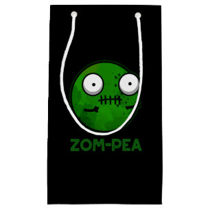Zom-pea Funny Zombie Pea Pun Dark BG Kleine Geschenktüte