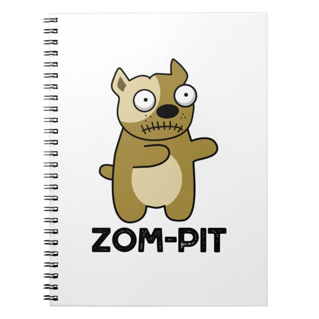 Zom-pit Funny Halloween Zombie Pit Bull Pun Notizblock (Vorderseite)