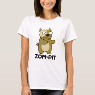Zom-pit Funny Halloween Zombie Pit Bull Pun T-Shirt
