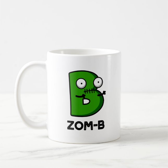 Zomb-b Funny Halloween Zombie Alphabet B Pub Kaffeetasse (Links)