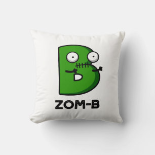Zomb-b Funny Halloween Zombie Alphabet B Pub Kissen