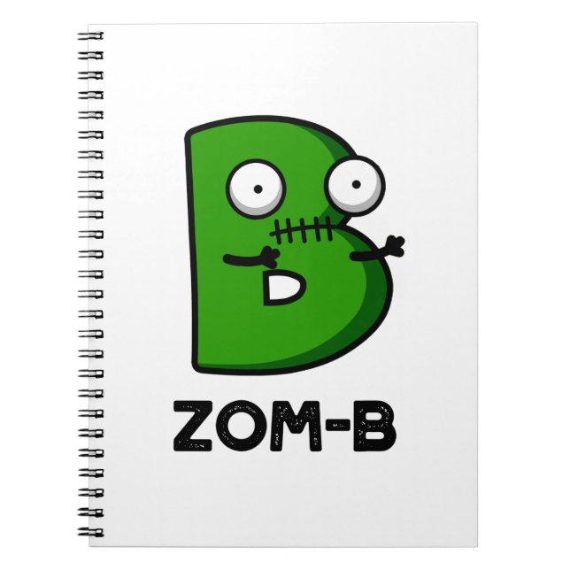 Zomb-b Funny Halloween Zombie Alphabet B Pub Notizblock (Vorderseite)