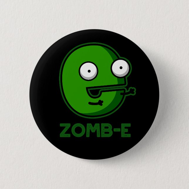 Zomb-E Funny Halloween Zombie Alphabet Pun Button (Vorderseite)