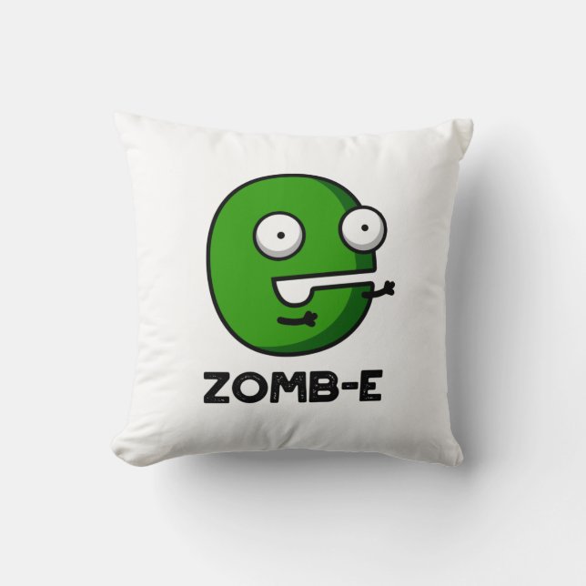 Zomb-E Funny Halloween Zombie Alphabet Pun Kissen (Vorderseite)
