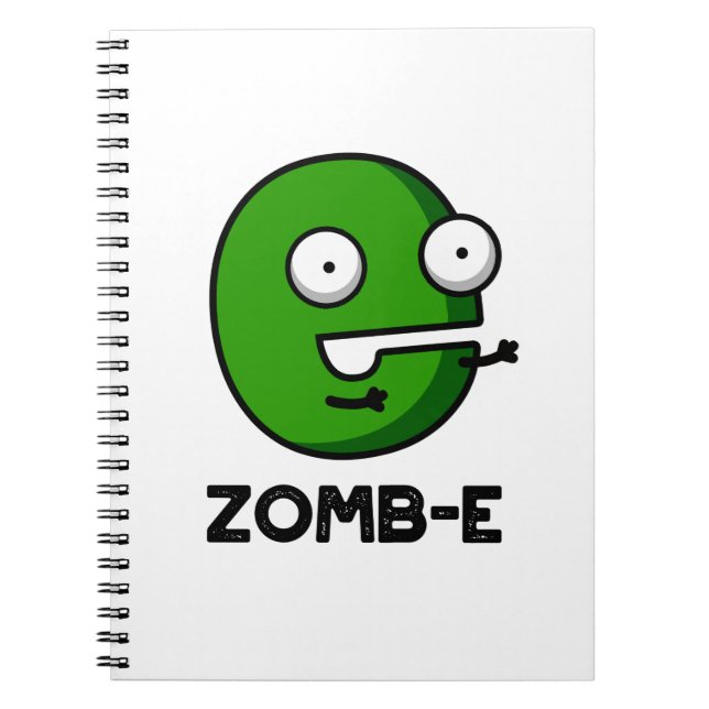Zomb-E Funny Halloween Zombie Alphabet Pun Notizblock (Vorderseite)