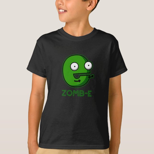 Zomb-E Funny Halloween Zombie Alphabet Pun T-Shirt (Vorderseite)
