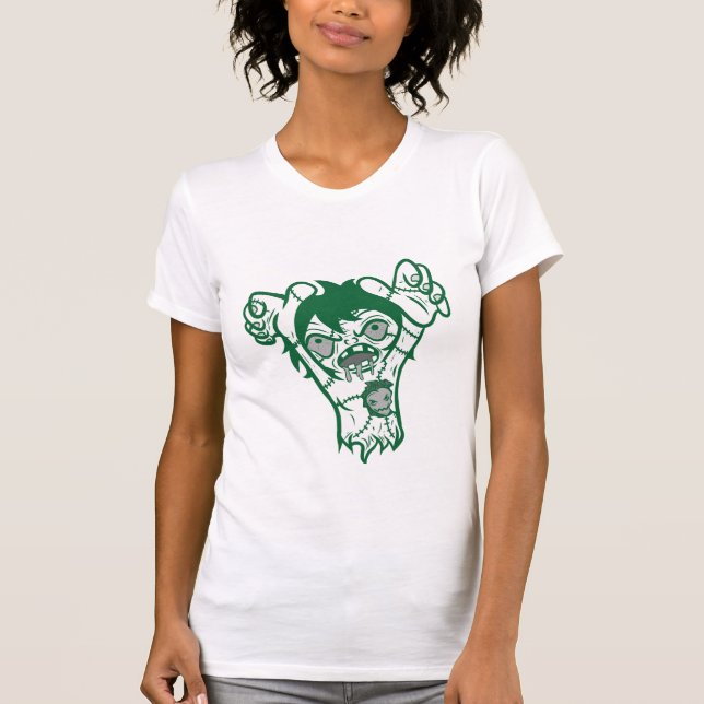 zomb grüne Kontur T-Shirt (Vorderseite)