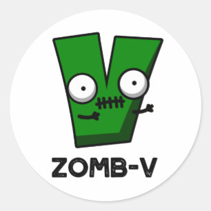 Zomb-V Funny Halloween Zombie Alphabet / Pub Runder Aufkleber