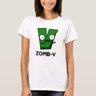Zomb-V Funny Halloween Zombie Alphabet / Pub T-Shirt