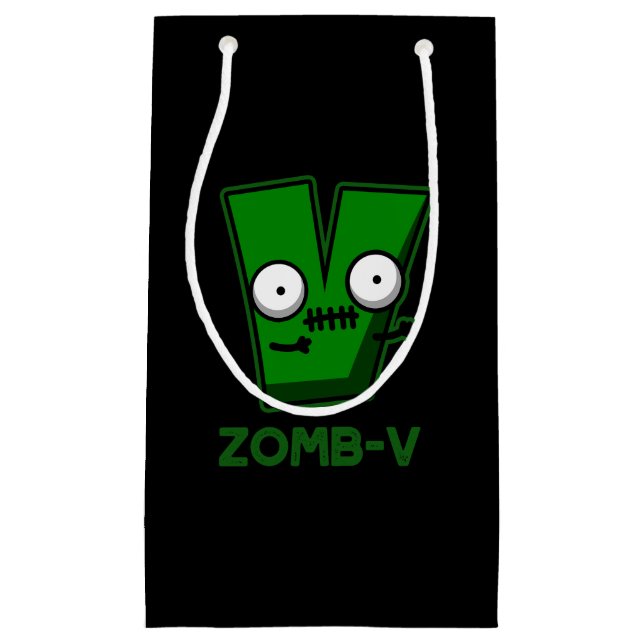Zomb-V Funny Halloween Zombie Alphabet Pun Dark BG Kleine Geschenktüte (Vorderseite)