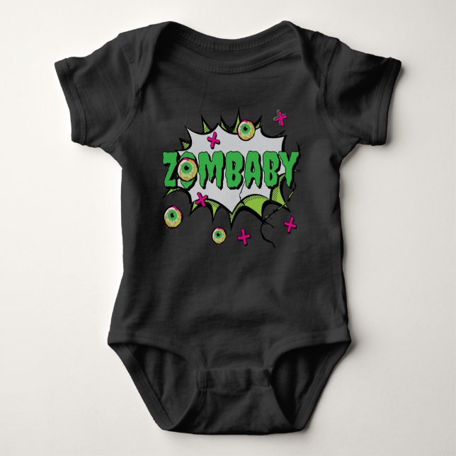 "ZomBaby" Funny Funky Niedlich PopArt Halloween Zo Baby Strampler (Vorderseite)