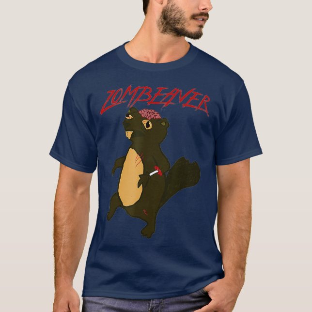 Zombeavers Funny Zombie Beaver Joke Spooky T-Shirt (Vorderseite)