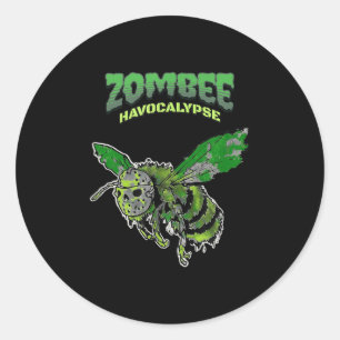 Zombee Havocalypse Soky Funny Halloween Bee W_hock Runder Aufkleber