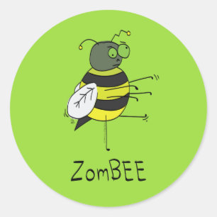 ZomBEE Zombie Bee Funny Halloween Stickers