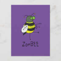 ZomBEE Zombie Bee Funny Postcard