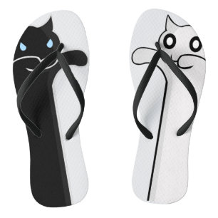 ZOMBI CATS B&W Slim Strap FlipFlops Thongs