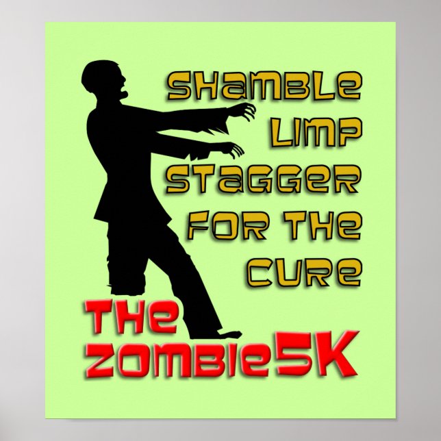 Zombie 5K Funny Poster (Vorne)