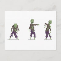 Zombie 8-Bit Pixel Art Postcard
