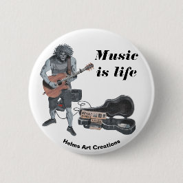 Zombie Acoustic Gitarre Fantasy Art Button