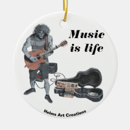 Zombie Acoustic Guitar Music Fantasy Kunst, Dichtu Keramik Ornament
