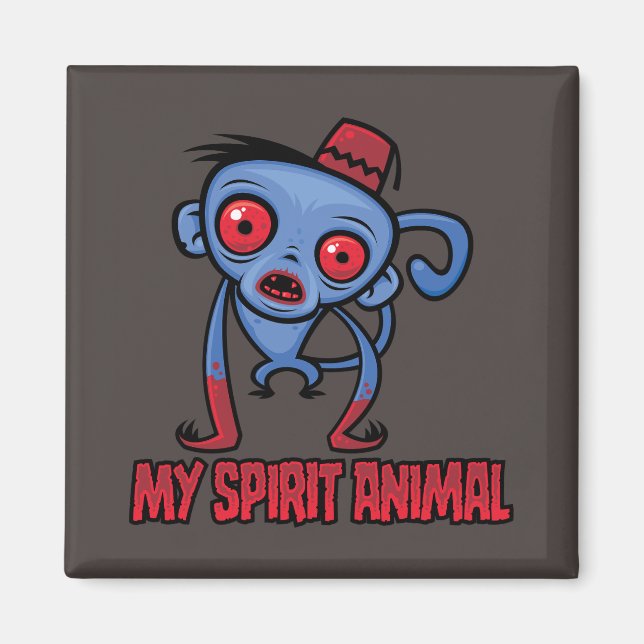 Zombie-Affe ist mein Seelentier Magnet (Vorne)