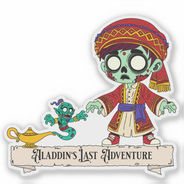Zombie Aladdin & Zombie Genie Aufkleber (Vorderseite)