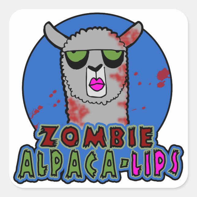Zombie Alpaca lips Sticker (Vorderseite)