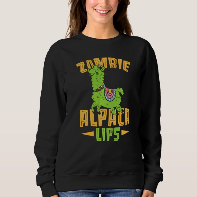 Zombie Alpacalips Lama Alpakafüsterer Sweatshirt (Vorderseite)