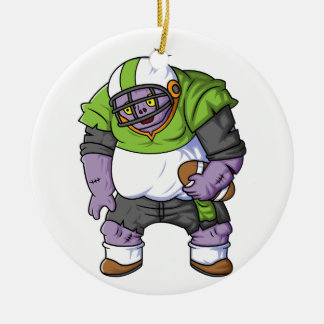 Zombie-amerikanischer Fußballspieler Cartoon cha Keramik Ornament