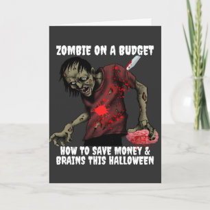 Zombie an einem HaushaltsHalloween Karte