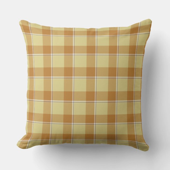 Zombie and Copper Plaid Tan Beige Kissen (Vorderseite)