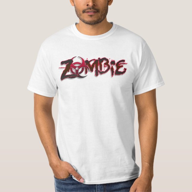 Zombie-Apokalypse-Biogefährdung-billiges T-Shirt (Vorderseite)