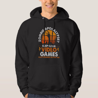 Zombie-Apokalypse Bleib Ruhig Videospiele Hoodie