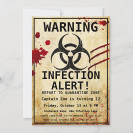 Zombie Apokalypse Geburtstag | Halloween-Biogefähr Einladung