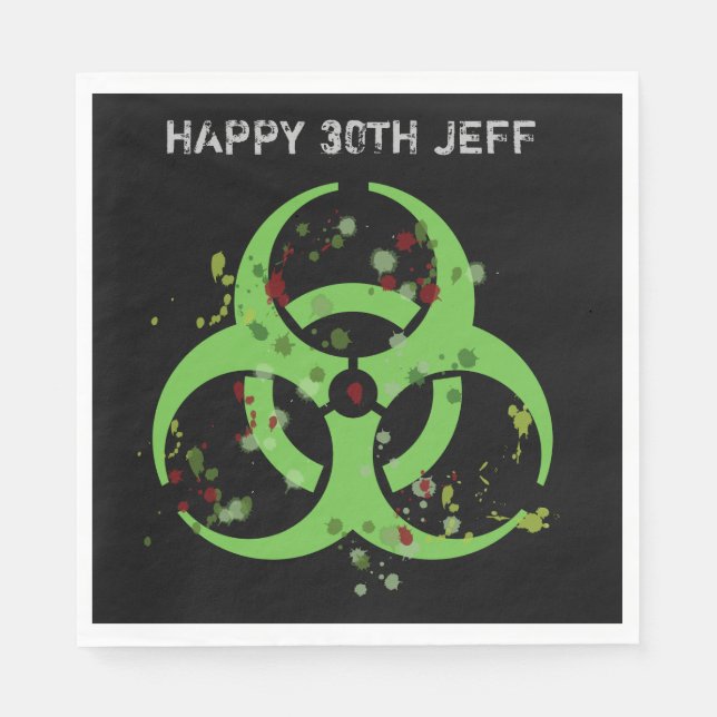 Zombie Apokalypse Gore Spritzer Biogefährdung Serviette (Vorderseite)