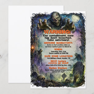 Zombie-Apokalypse-Halloween-Kostenparty Einladung