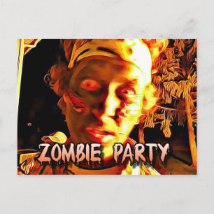 Zombie Apokalypse Halloween-Party Einladung Postkarte