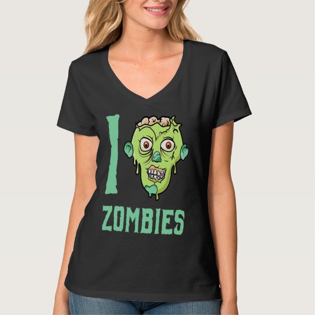 Zombie-Apokalypse  Ich liebe Zombies T-Shirt (Vorderseite)