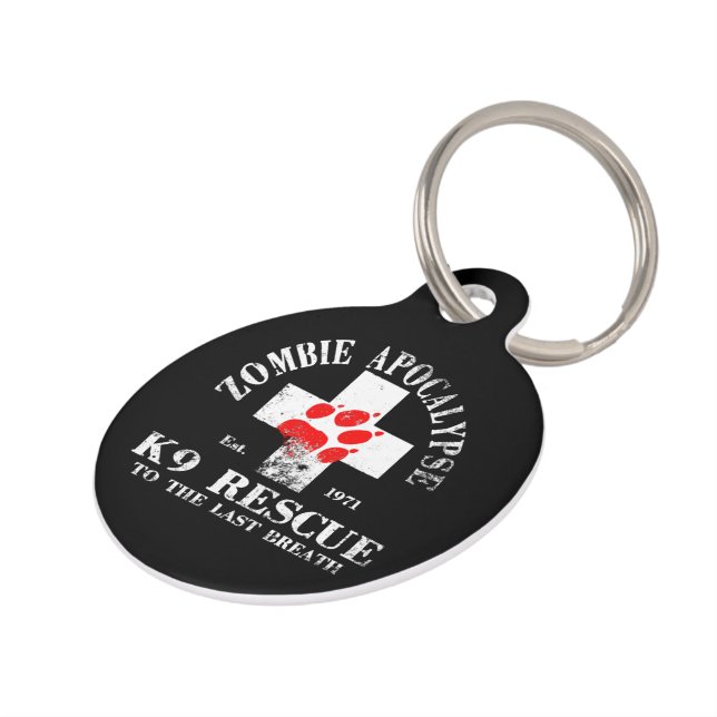 Zombie Apokalypse K9 Rescue Rettend Hunde Haustiermarke (Seite)