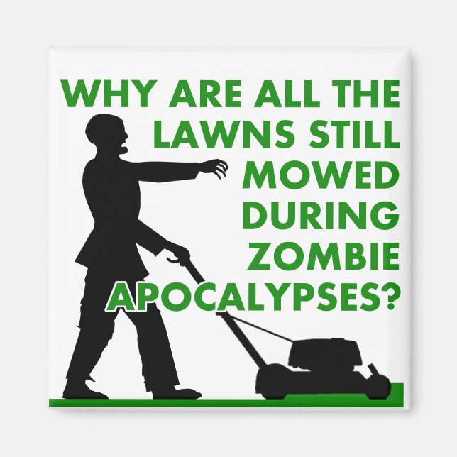 Zombie Apokalypse Lawn Mowing Funny Kühlschrankmag Magnet (Vorne)