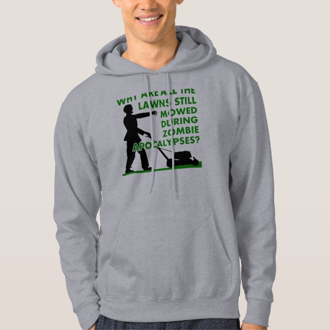 Zombie Apokalypse Lawn Mowing Funny T - Shirt (Vorderseite)