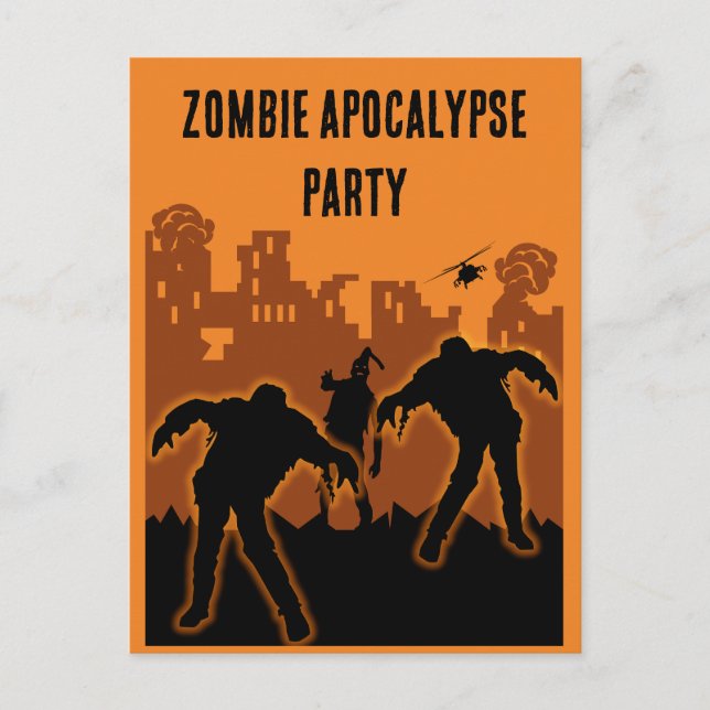 Zombie Apokalypse Party Einladung (Vorderseite)