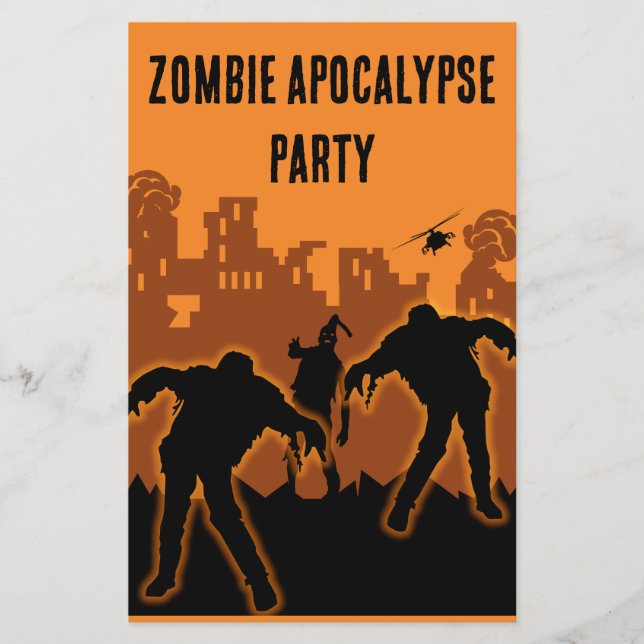 Zombie Apokalypse Party Einladung Flyer (Vorne)