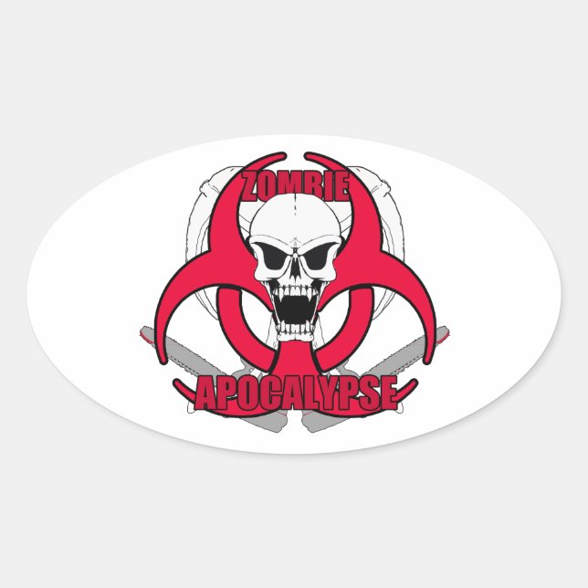 Zombie Apokalypse rw Ovaler Aufkleber (Vorderseite)