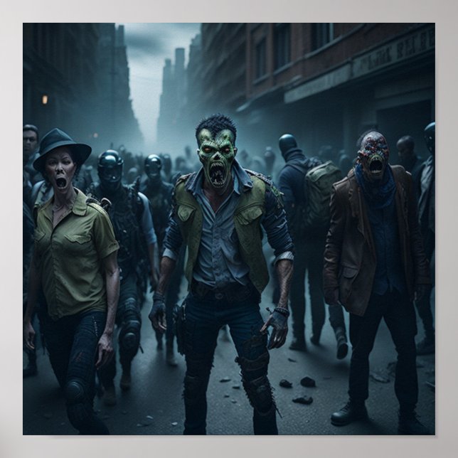 Zombie Apokalypse Scene Poster (Vorne)