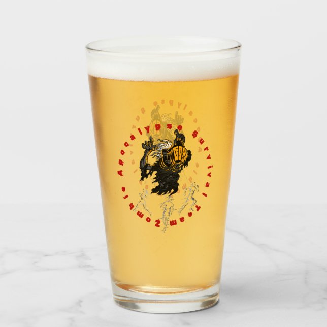 Zombie Apokalypse Survival Team kann überleben Glas (Vorne (Gefüllt))