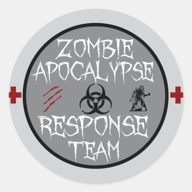Zombie-Apokalypse-Team Runder Aufkleber (Vorderseite)